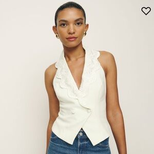 NWT Reformation Primrose Vest in Cream, Size 4